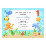 Sous l'invitation de fête d'anniversaire de mer