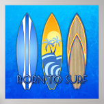 Soutenu pour surfer affiche