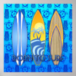 Soutenu pour surfer affiche