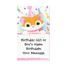 Souvenir d'anniversaire de chaton toiles tendues sur châssis