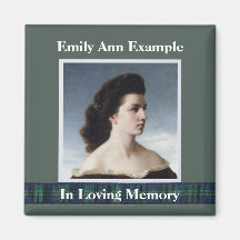 Souvenir personnalisé de photo de Riboon de tartan Aimants Pour Réfrigérateur
