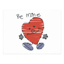 Soyez coeur de griffonnages de mine carte postale