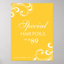 Spa d'affiche de salon de coiffure remous jaunes e posters