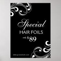 Spa d'affiche de salon de coiffure remous noirs et posters