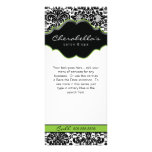 Spa floral de vert de chaux de damassé de carte de modèle de carte double