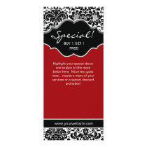 Spa floral rouge de Noël de damassé de carte de su cartes publicitaires