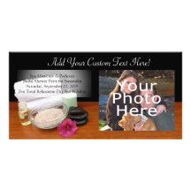 Spa/noir/couleur de scène salon de massage/pédicur cartes avec photo