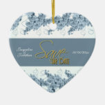 "sparen de datum" blauwe witte orchidee kerstboom ornamenten