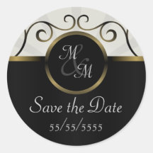 Sparen Elegant van het Monogram van het Huwelijk v Stickers