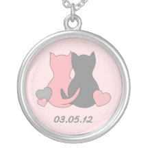 Sparen het datumketting, kat, katje, roze hart