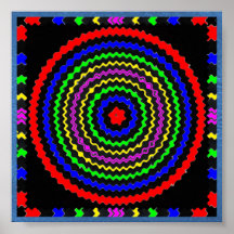 Spectre radial équilibré de vague posters