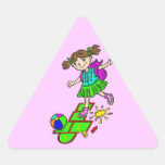 SpeelHinkelspels 2 van het meisje Driehoek Stickers