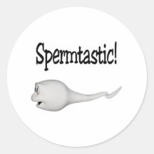 Spermtastic ! autocollant rond
