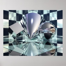 Sphère de cône de cube affiches