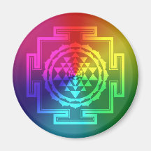 Spirituele Sri Yantra - Regenboog Koelkast Magneet
