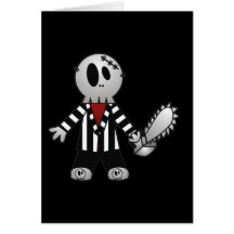 SQUELETTE INÉGAL DE HALLOWEEN DE TRONÇONNEUSE CARTE DE VŒUX