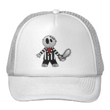 SQUELETTE INÉGAL DE HALLOWEEN DE TRONÇONNEUSE CASQUETTES DE CAMIONNEUR