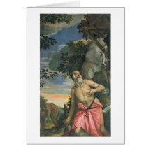 St. Jerome in Berouw (olie op canvas) Wenskaart