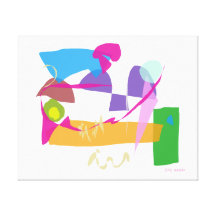 Stad Stretched Canvas Afdrukken