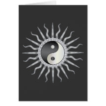 Starburst noir Yin Yang Cartes De Vœux