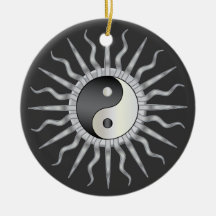 Starburst noir Yin Yang Ornement De Noël