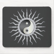 Starburst noir Yin Yang Tapis De Souris