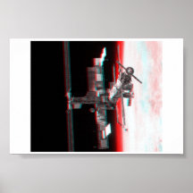 Station Spatiale Internationale à trois dimensions Affiche