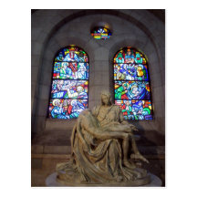 statue de cathédrale carte postale