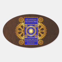 Steamworks Atlantean - or et bleu sur Brown Adhésifs