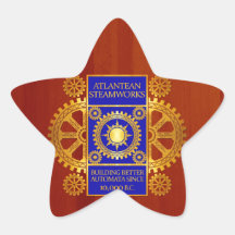 Steamworks Atlantean - or et bleu sur Cherrywood Adhésif