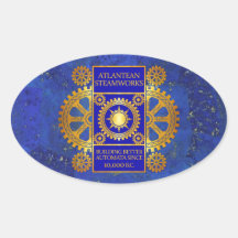 Steamworks Atlantean - or et bleu sur la lazulite  Autocollant