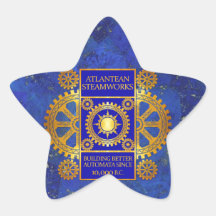 Steamworks Atlantean - or et bleu sur la lazulite  Stickers En Étoile
