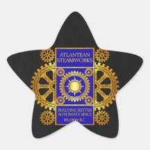 Steamworks Atlantean - or et bleu sur le noir Adhésifs