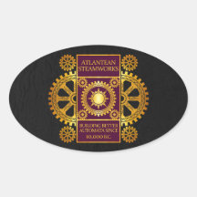 Steamworks Atlantean - or et pourpre sur le noir Autocollants