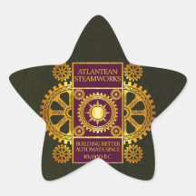 Steamworks Atlantean - or et pourpre sur le vert Autocollants