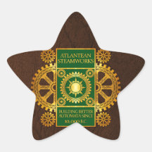 Steamworks Atlantean - or et vert sur Brown Adhésifs
