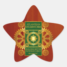 Steamworks Atlantean - or et vert sur Cherrywood Adhésif
