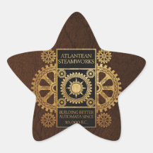 Steamworks Atlantean - or sur le noir et le Brown Adhésifs