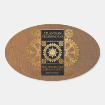 Steamworks Atlantean - or sur le noir et le Tan Autocollants