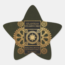 Steamworks Atlantean - or sur le noir et le vert Autocollants