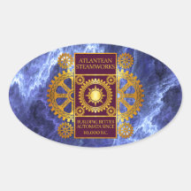 Steamworks-Or Atlantean et pourpre sur le marbre Autocollants