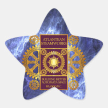 Steamworks-Or Atlantean et pourpre sur le marbre Autocollant
