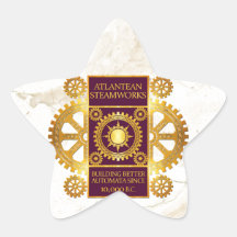 Steamworks-Or Atlantean et pourpre sur le marbre b Autocollants
