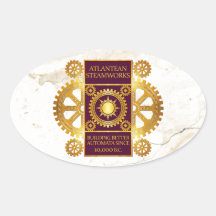 Steamworks-Or Atlantean et pourpre sur le marbre b Autocollant