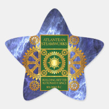 Steamworks-Or Atlantean et vert sur le marbre pour Autocollants