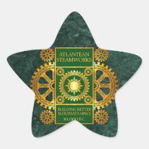 Steamworks-Or Atlantean et vert sur le marbre vert Adhésifs