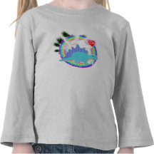 Stegosaurus bleu Dino dans la chemise de forêt de  T-shirts