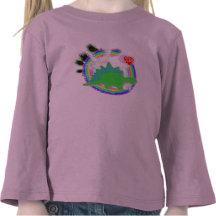 Stegosaurus vert Dino dans la chemise de forêt d'a T-shirts