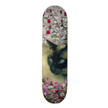 Stella en fleurs I - chat siamois crème de chocola Planches À Roulettes