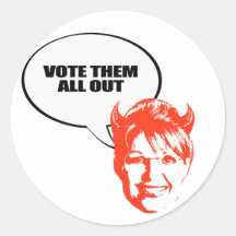 Stem uit over hen allen ronde sticker